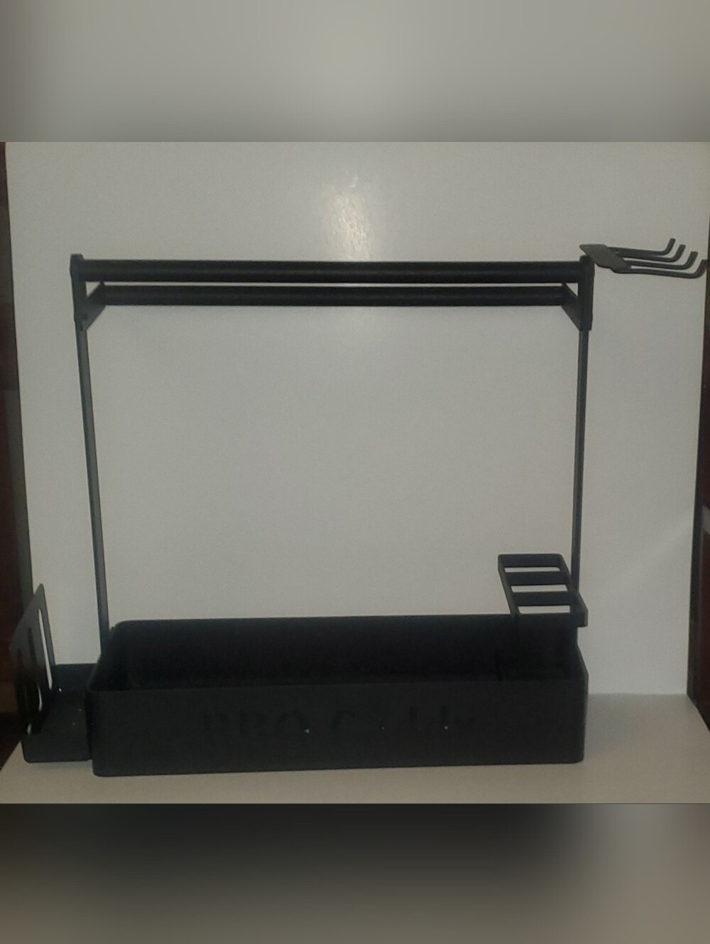 BBQ Caddy Organizer 4 Hooks & Papertowel Holder Condiments & Cuttlery Organizer